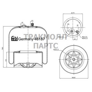 Пневмоамортизатор - 46187