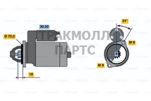 Стартер 12V 1KW - 0001106014