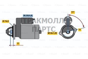 СТАРТЕР  12V 1.1KW - 0001107075