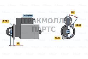 СТАРТЕР  12V 1.1KW - 0001107107