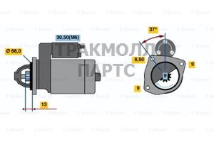 СТАРТЕР 12V  11 KW BOSCH - 0001107411