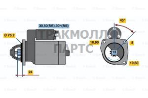 СТАРТЕР  12V 1.8KW - 0001110110