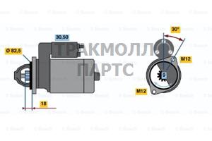 СТАРТЕР 12V 1.8KW - 0001110122