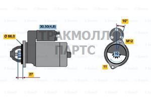 СТАРТЕР 12V  17 KW BOSCH - 0001115082