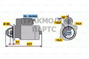 СТАРТЕР 24V  4 0 KW BOSCH - 0001231007