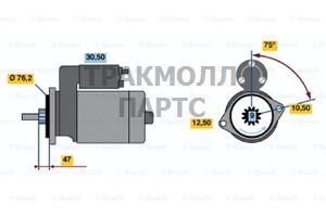 СТАРТЕР  12V 0.7KW - 0986010360