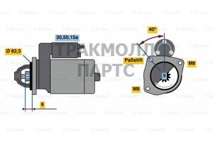 СТАРТЕР 12V 1.10KW - 0986010660