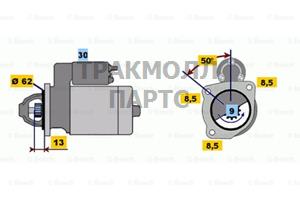 СТАРТЕР  12V 0.5KW - 0986011941