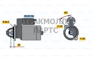 СТАРТЕР  12V 0.8KW - 0986012061