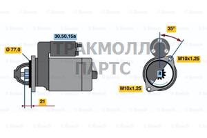 СТАРТЕР  12V 0.9KW - 0986012171