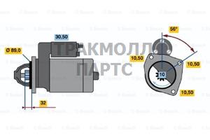 СТАРТЕР 12V 0.95KW - 0986012350