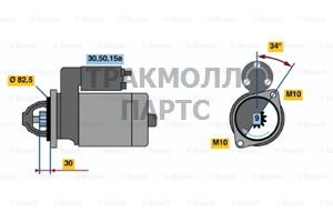 СТАРТЕР  12V 1.5KW - 0986013000