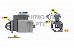 СТАРТЕР 12V  15 KW BOSCH - 0986013670