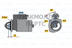 СТАРТЕР  12V 0.6KW - 0986014710