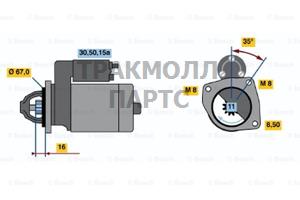 СТАРТЕР  12V 0.8KW - 0986014800