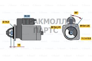 СТАРТЕР  12V 0.95KW - 0986014981