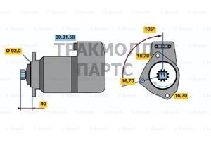 СТАРТЕР  24V 6.6KW - 0986017250