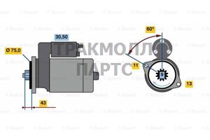 СТАРТЕР  12V 1.4KW - 0986018601