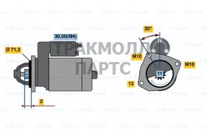 СТАРТЕР  12V 1.8KW - 0986020121