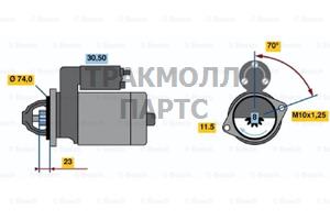 СТАРТЕР  12V 0 8KW BOSCH - 0986020661