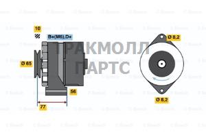 ГЕНЕРАТОР  14V 45A - 0986030870