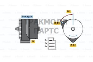 ГЕНЕРАТОР  14V 28A - 0986033070