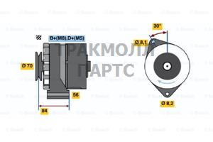 ГЕНЕРАТОР  14V 80A - 0986035841