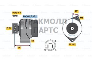 ГЕНЕРАТОР  14V 45A - 0986035901