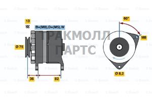 ГЕНЕРАТОР  14V 70A - 0986036050