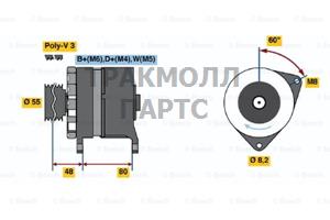 ГЕНЕРАТОР  14V 70A - 0986036191