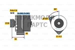 ГЕНЕРАТОР  14V 100A - 0986036390