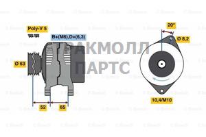 ГЕНЕРАТОР  14V 80A - 0986036871