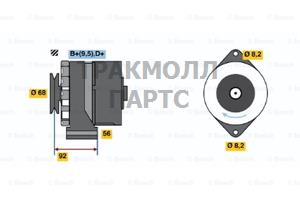 ГЕНЕРАТОР  14V 45A - 0986036930