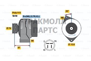 ГЕНЕРАТОР BOSCH - 0986036991