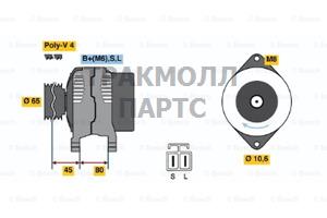 ГЕНЕРАТОР  14V 65A - 0986038041