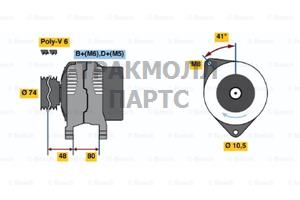 ГЕНЕРАТОР  14V 80A - 0986038060