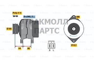 ГЕНЕРАТОР  14V 75A - 0986038211