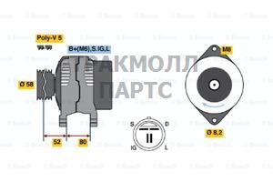 ГЕНЕРАТОР  14V 70A - 0986038481