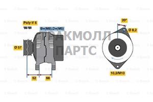 ГЕНЕРАТОР  14V 70A - 0986038750