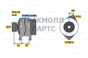 ГЕНЕРАТОР 14V 70A - 0986038751