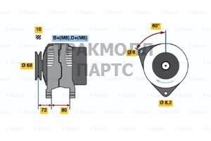 ГЕНЕРАТОР  14V 70A - 0986038960