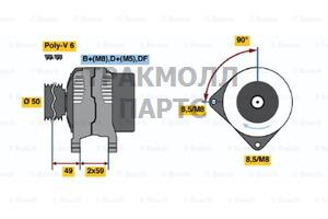 ГЕНЕРАТОР  14V 120A - 0986039520