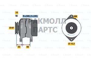 ГЕНЕРАТОР  14V 70A - 0986039570