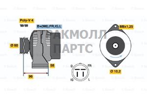 ГЕНЕРАТОР  14V 75A - 0986040910