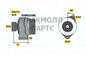 ГЕНЕРАТОР  14V 100A - 0986041361