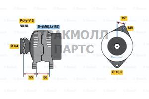 ГЕНЕРАТОР  14V 80A - 0986041411