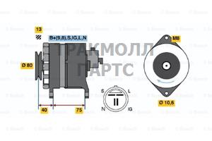 ГЕНЕРАТОР  14V 70A - 0986041771