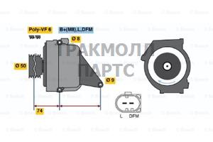 ГЕНЕРАТОР  14V 150A - 0986042490