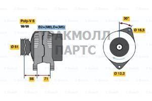 ГЕНЕРАТОР  14V 105A - 0986042760