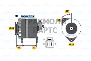 ГЕНЕРАТОР  14V 60A - 0986042981